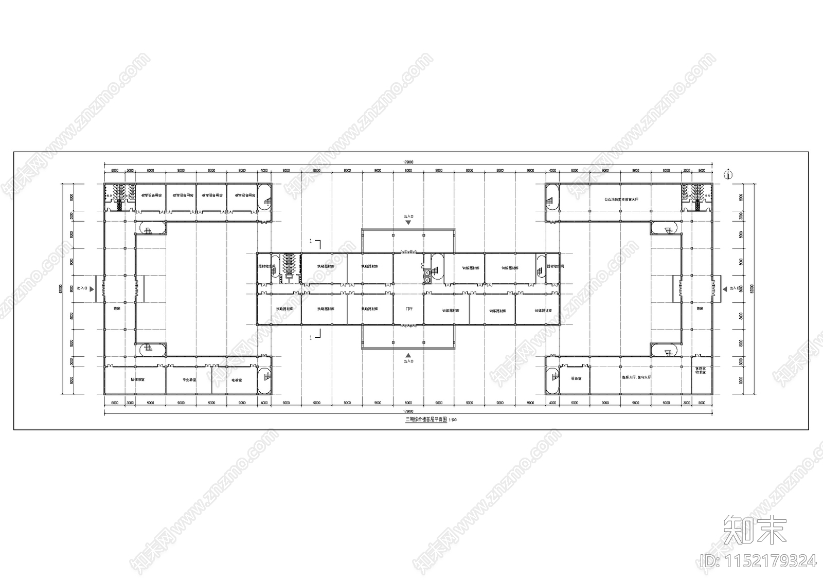 现代多层办公消防大队综合楼效果cad施工图下载【ID:1152179324】