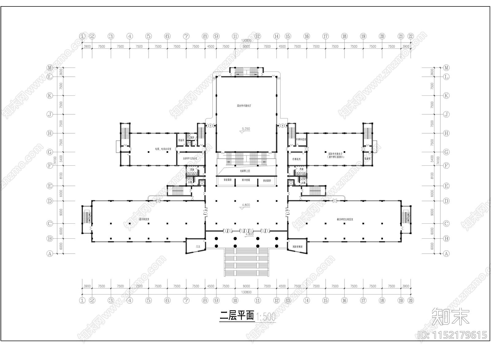 大学图书馆方案cad施工图下载【ID:1152179615】