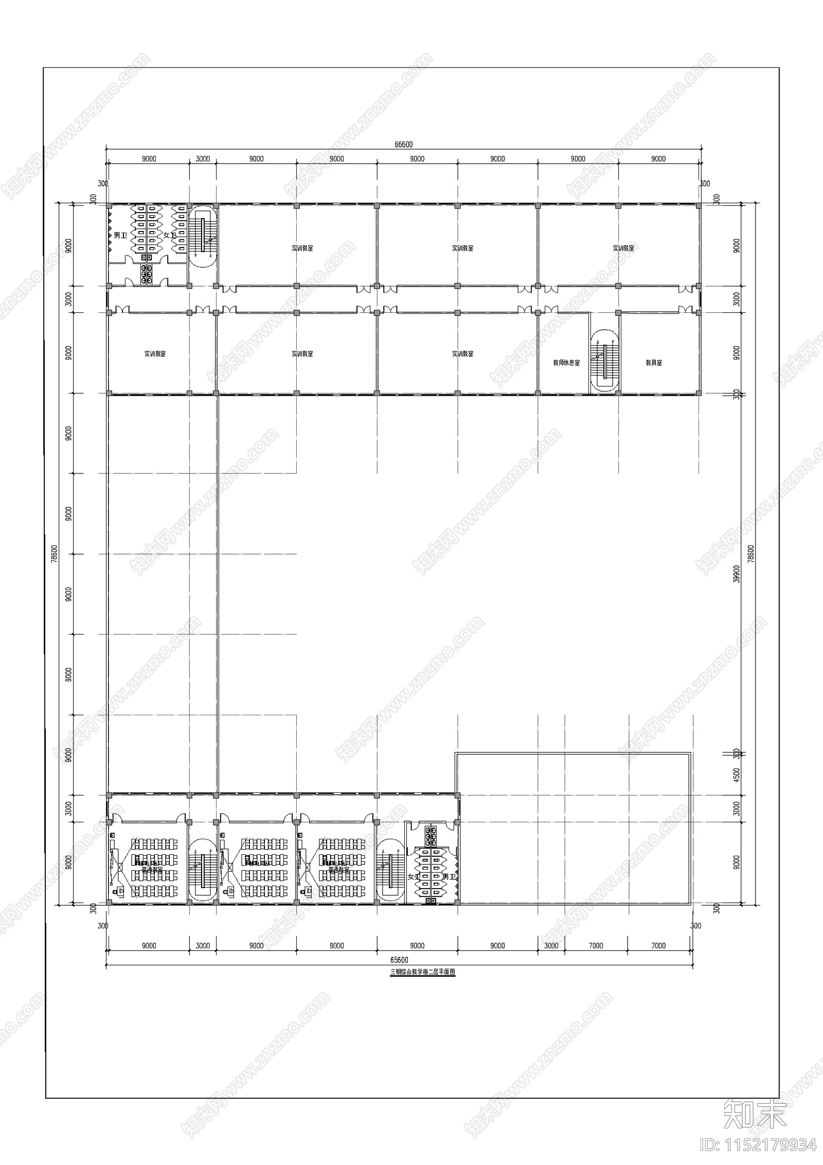 教学楼cad施工图下载【ID:1152179934】