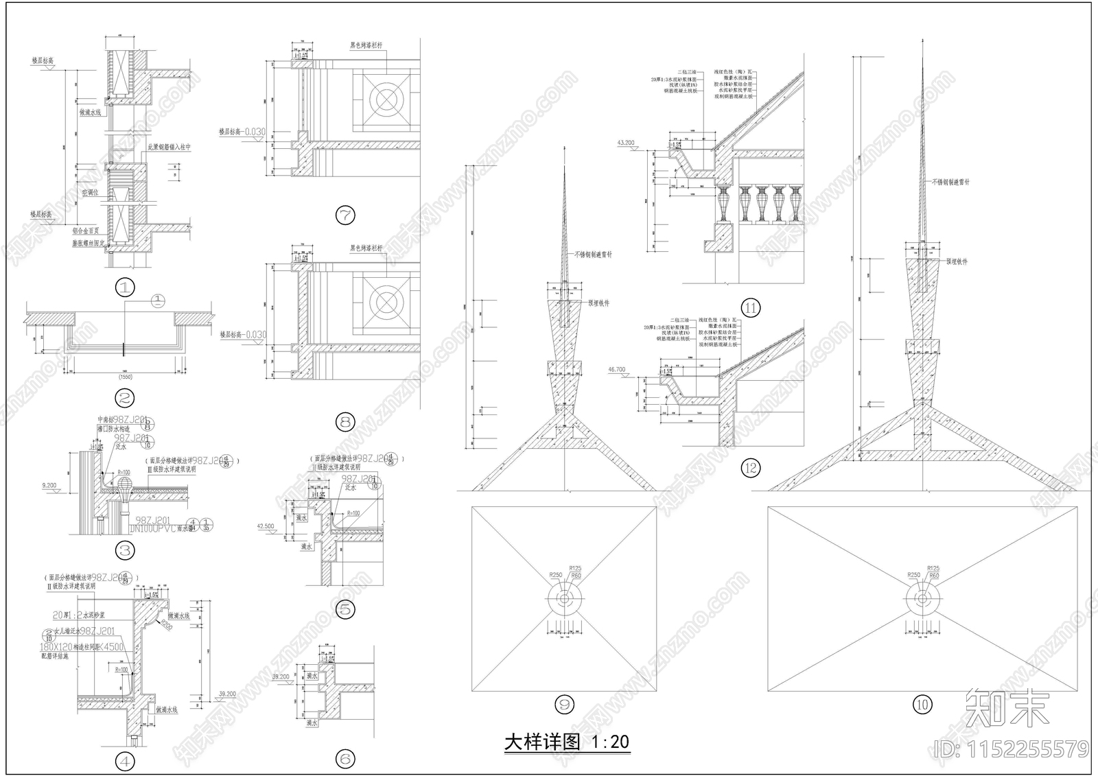 高层住宅建筑cad施工图下载【ID:1152255579】
