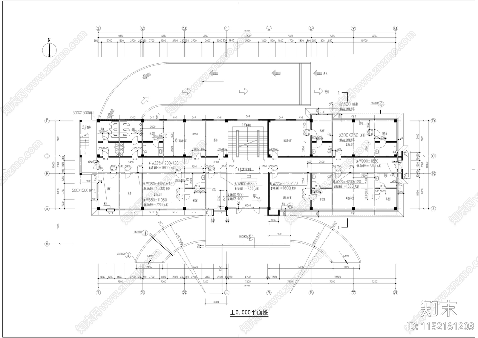 公司办公楼平面图施工图下载【ID:1152181203】