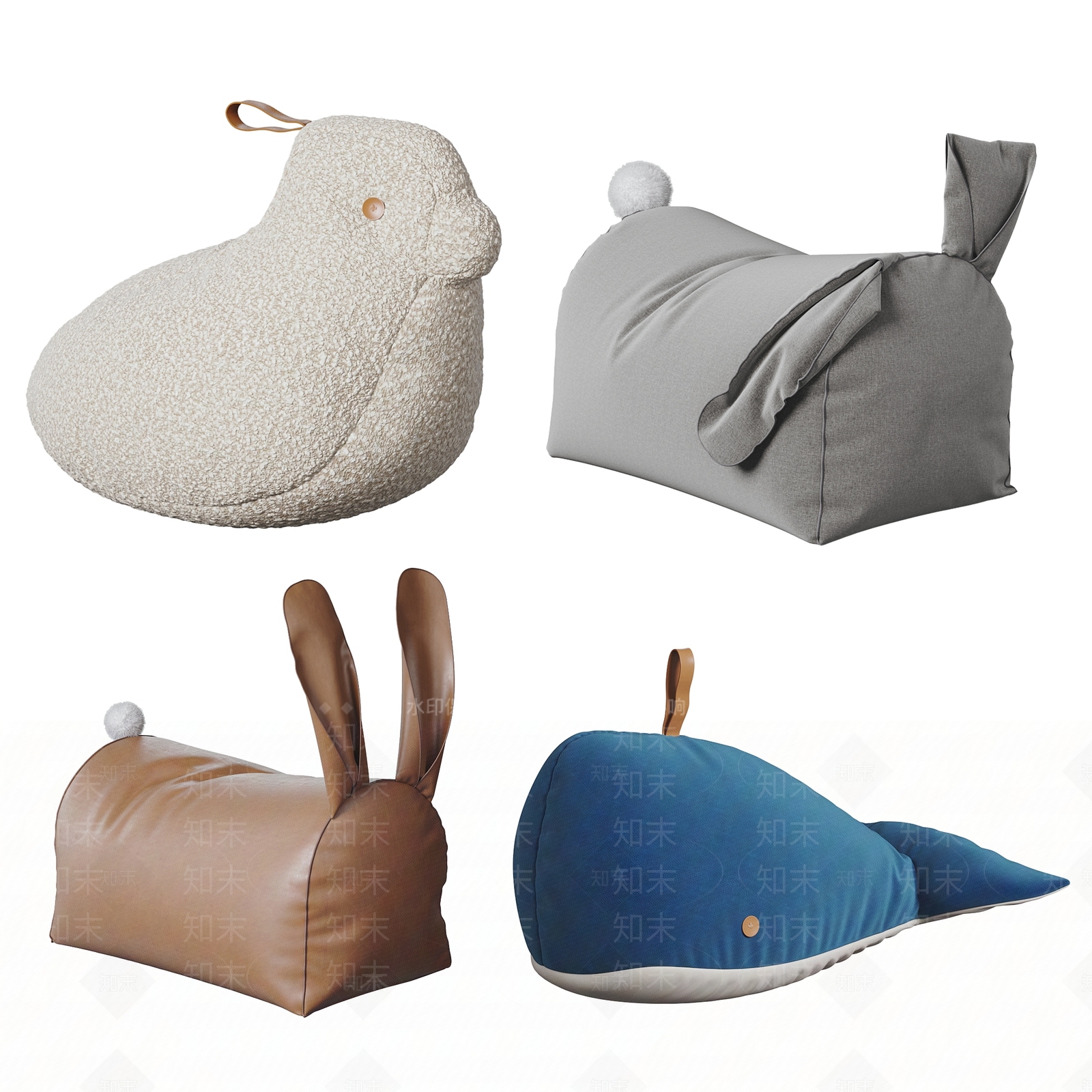 现代儿童动物沙发凳SU模型下载【ID:1152181318】