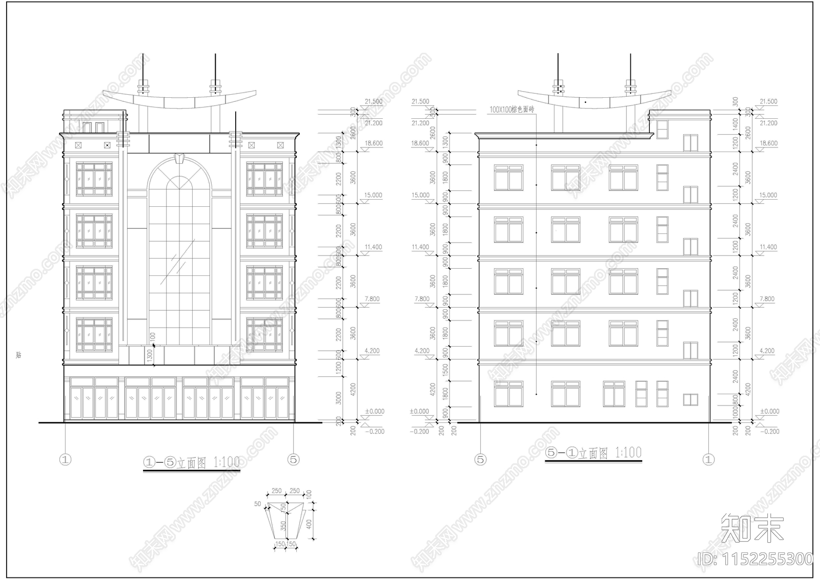 广播电视办公楼建筑cad施工图下载【ID:1152255300】