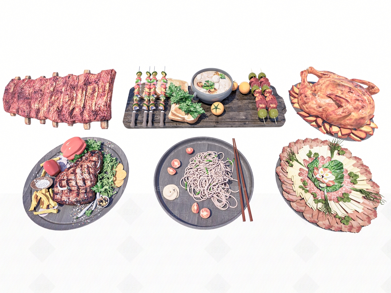 食物中餐组合SU模型下载【ID:1152184474】