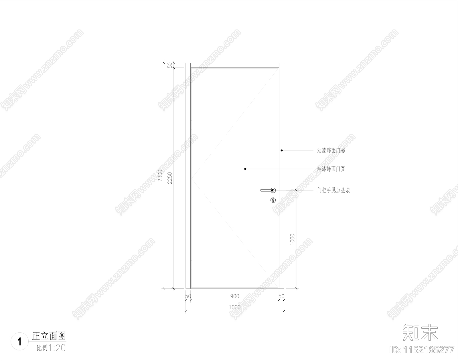 木门详图cad施工图下载【ID:1152185277】