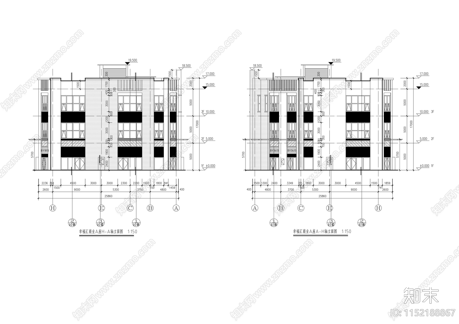 现代风格商场建筑设计cad施工图下载【ID:1152188867】