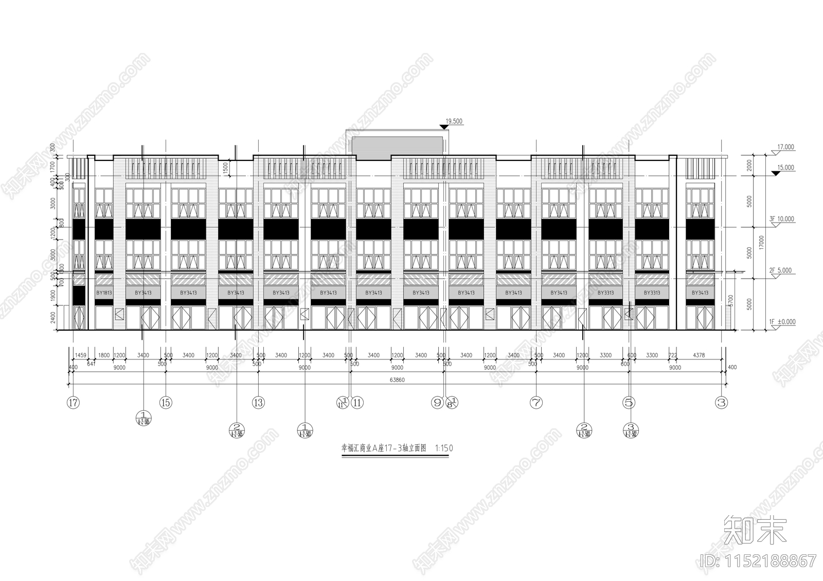 现代风格商场建筑设计cad施工图下载【ID:1152188867】