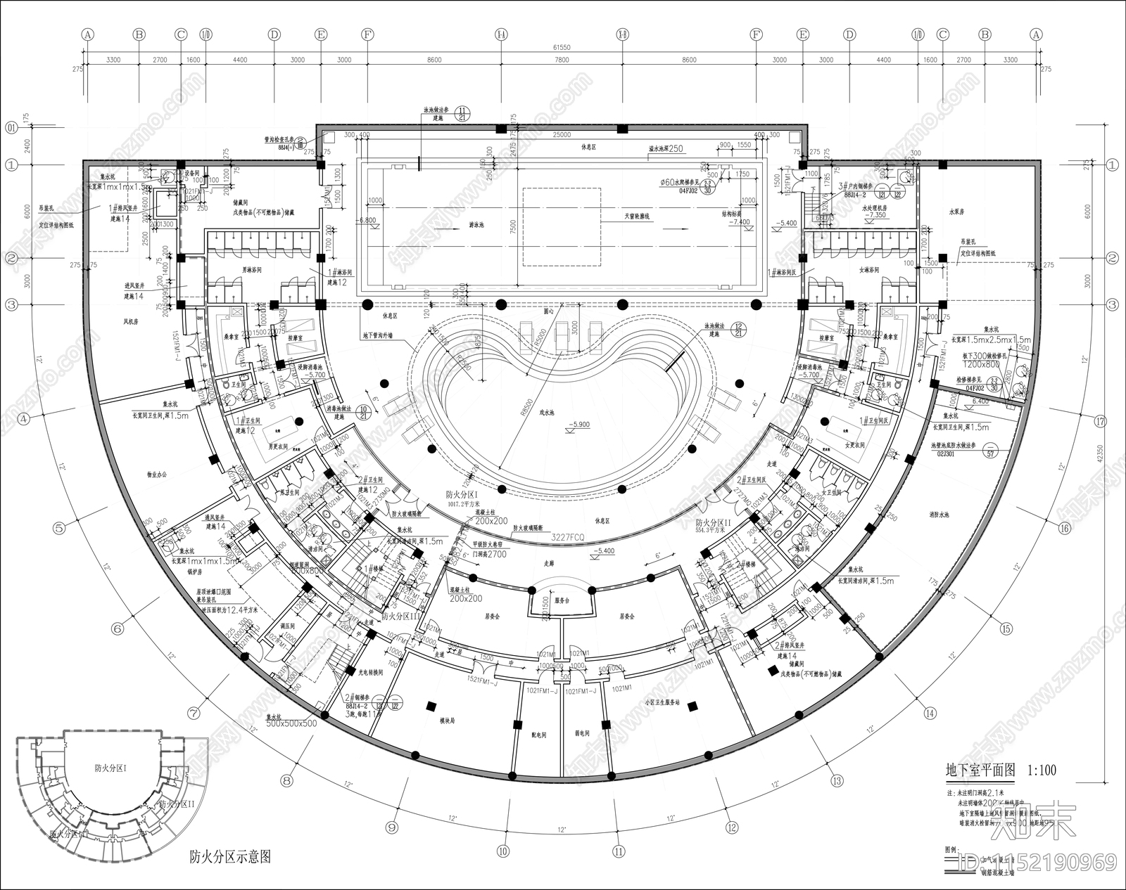 会所建筑图cad施工图下载【ID:1152190969】