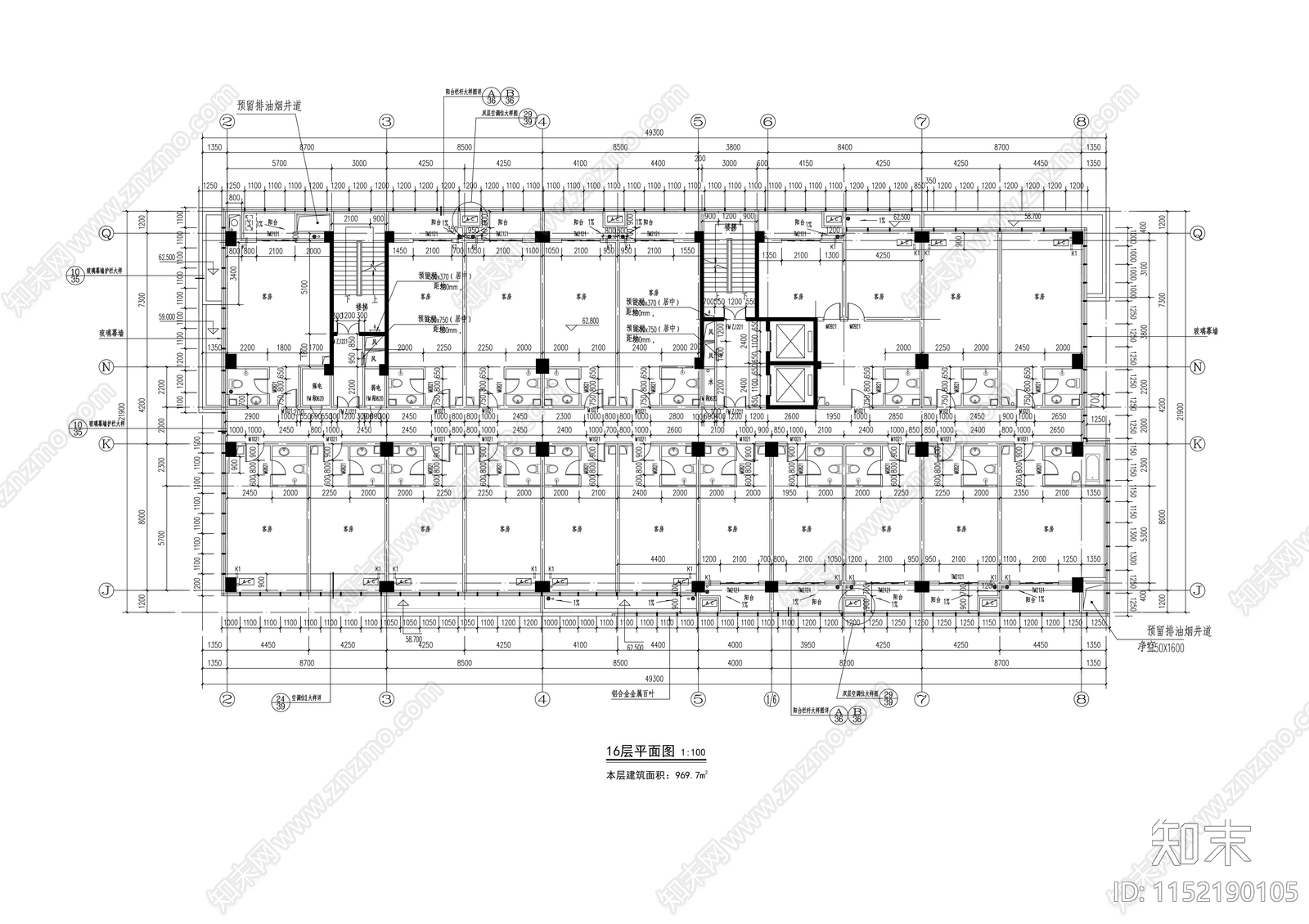 现代风格商业综合体cad施工图下载【ID:1152190105】