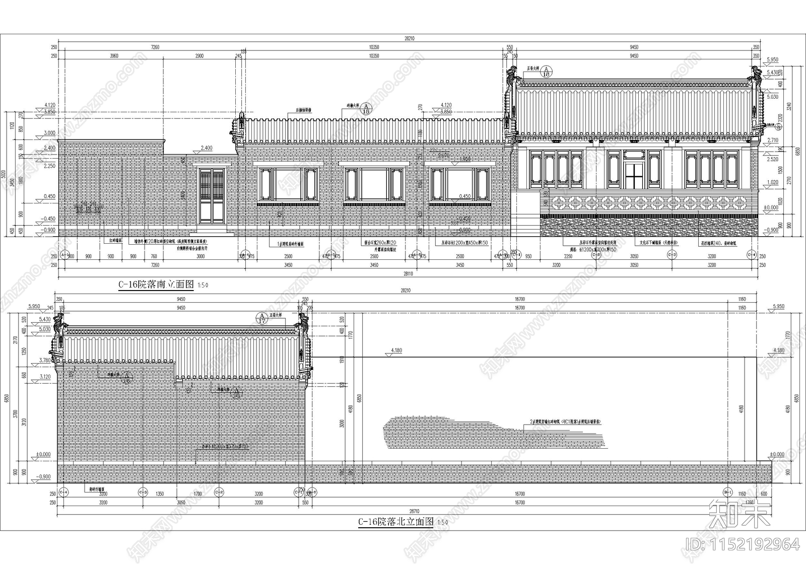 中式古城居民院落cad施工图下载【ID:1152192964】