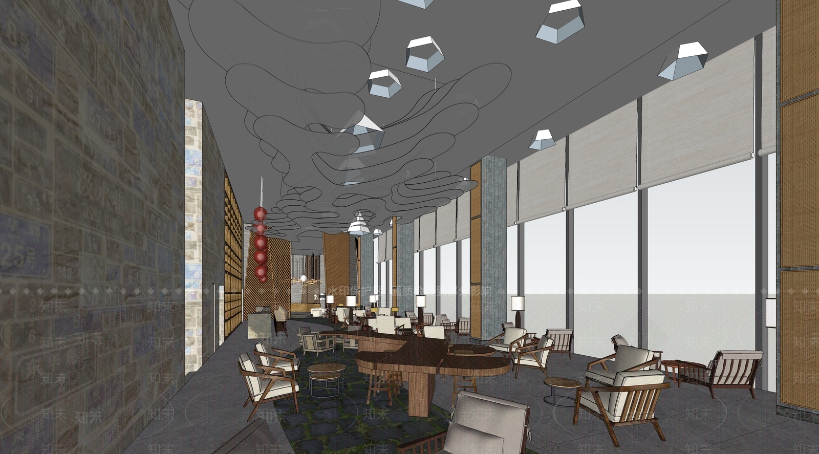 现代自助餐厅SU模型下载【ID:1152193795】