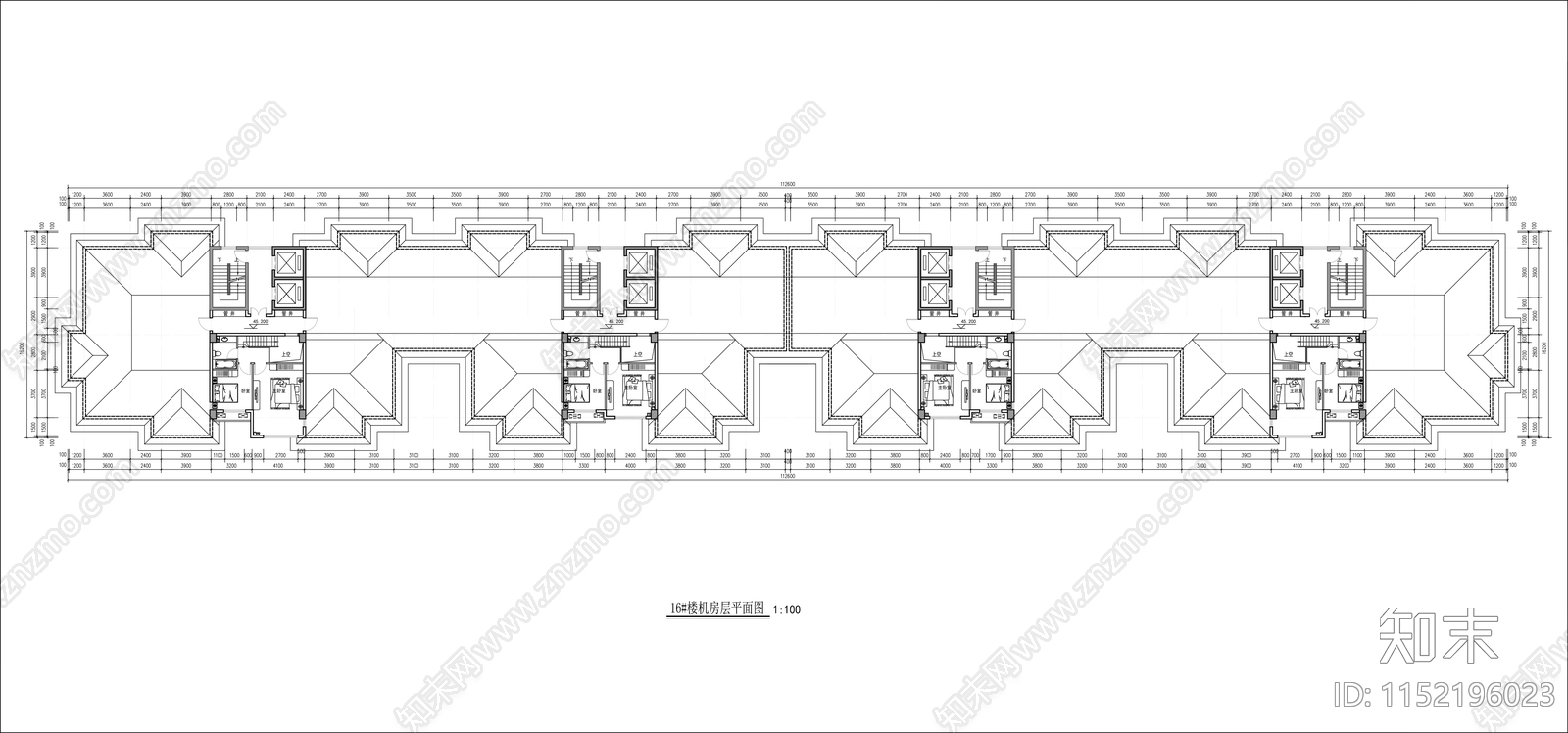 古典风格高层板楼住宅cad施工图下载【ID:1152196023】