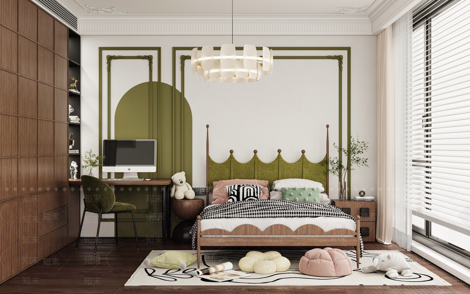 法式中古风卧室儿童房儿童床双人床3D模型下载【ID:1152197249】