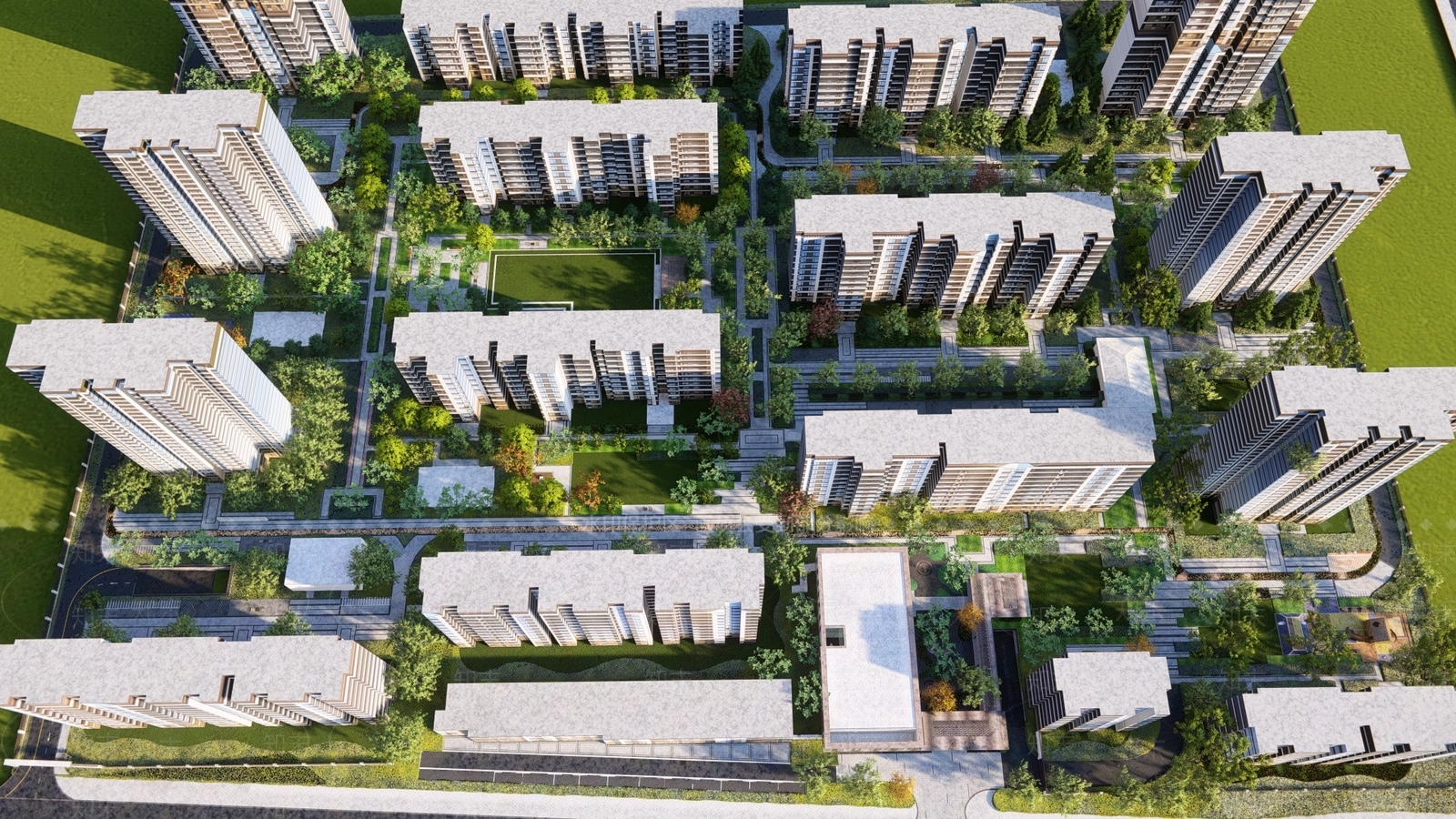 现代小区景观SU模型下载【ID:1152197472】