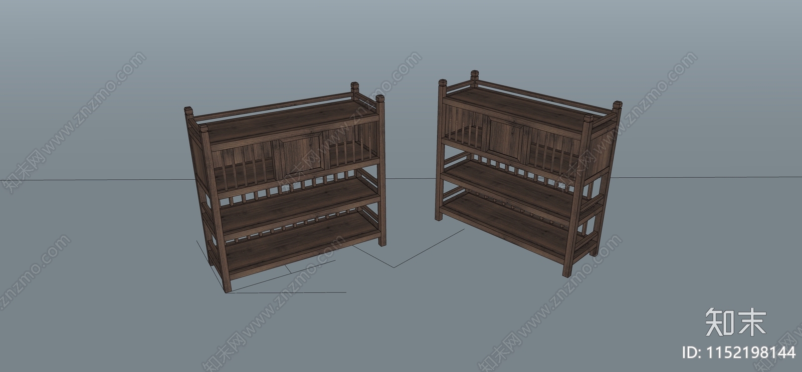 中式古代餐边柜SU模型下载【ID:1152198144】