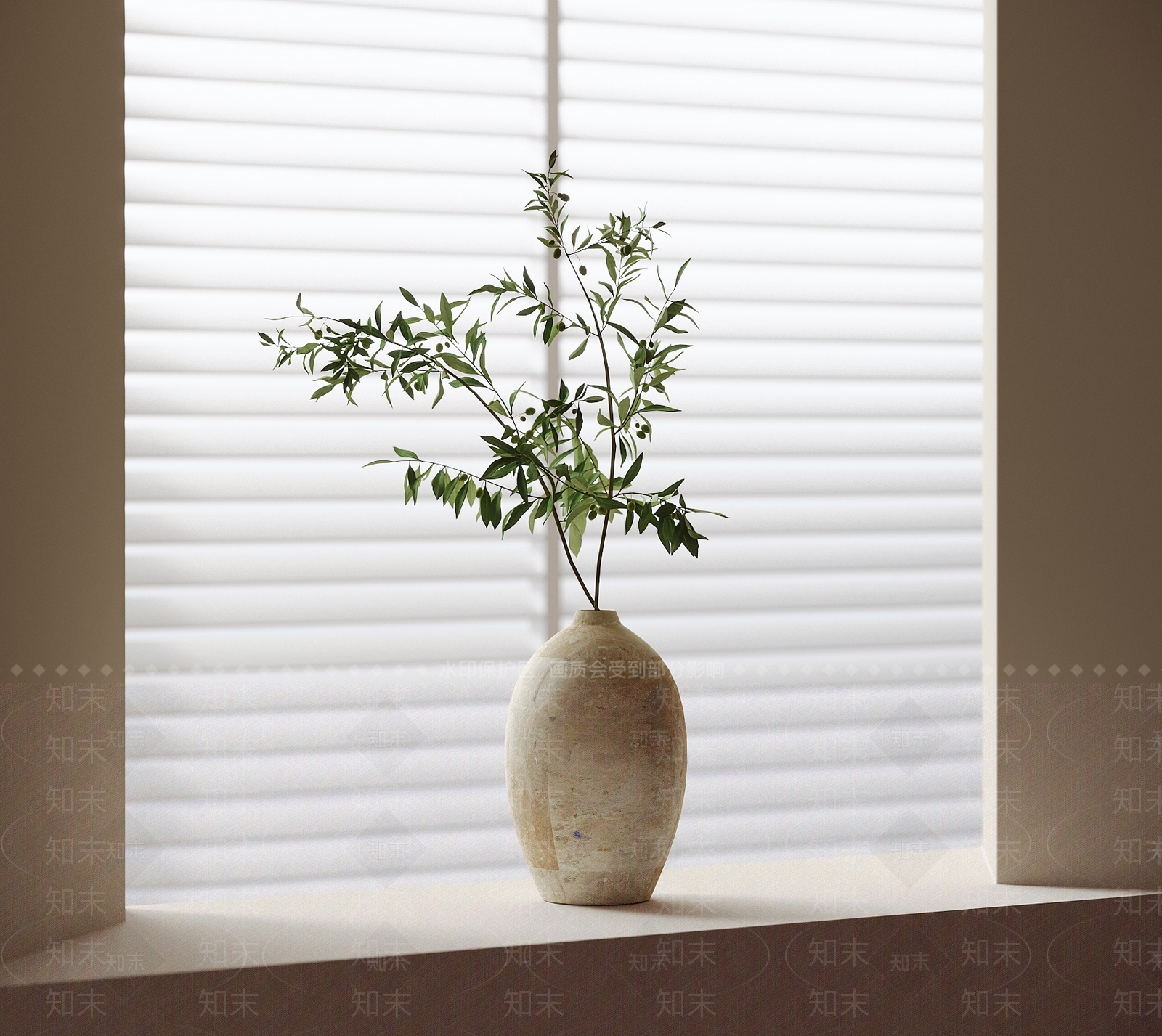 现代陶罐花瓶花艺SU模型下载【ID:1152198408】