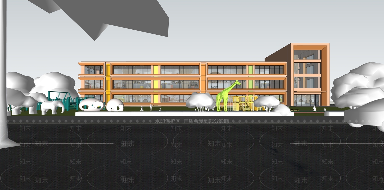现代幼儿园SU模型下载【ID:1152199949】