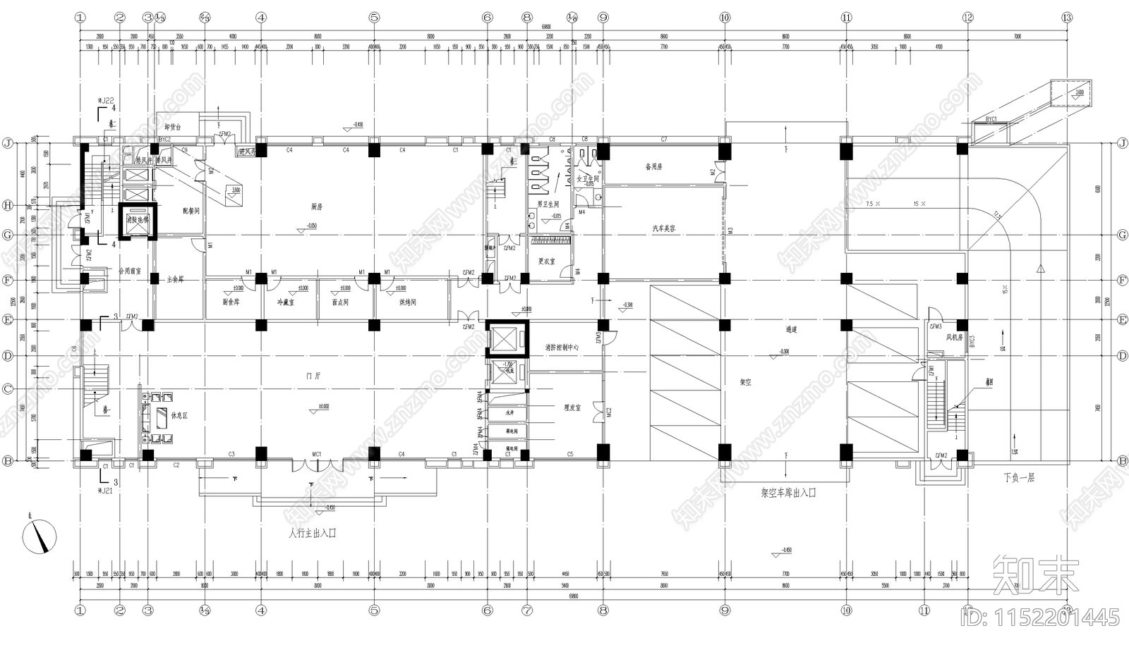 武警特勤队综合大楼建cad施工图下载【ID:1152201445】