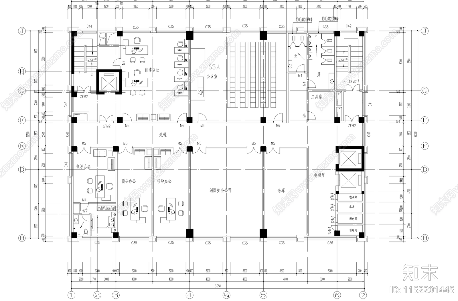 武警特勤队综合大楼建cad施工图下载【ID:1152201445】