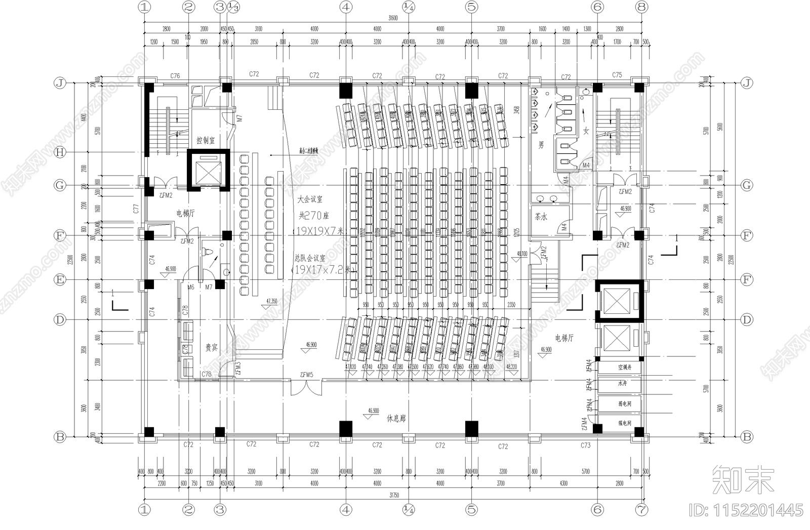 武警特勤队综合大楼建cad施工图下载【ID:1152201445】