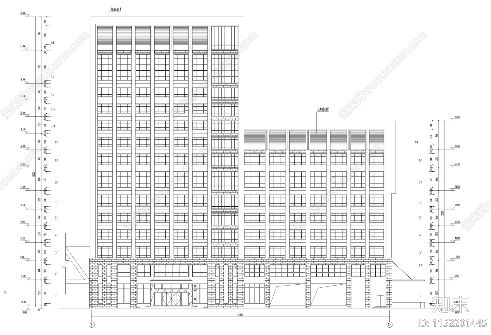 武警特勤队综合大楼建cad施工图下载【ID:1152201445】