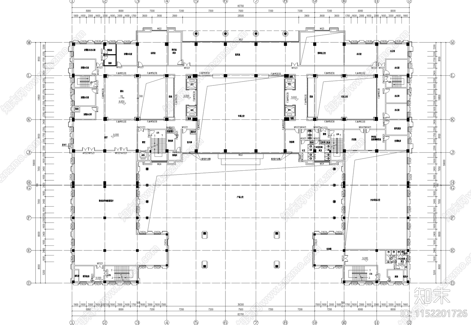 检察院大楼cad施工图下载【ID:1152201726】