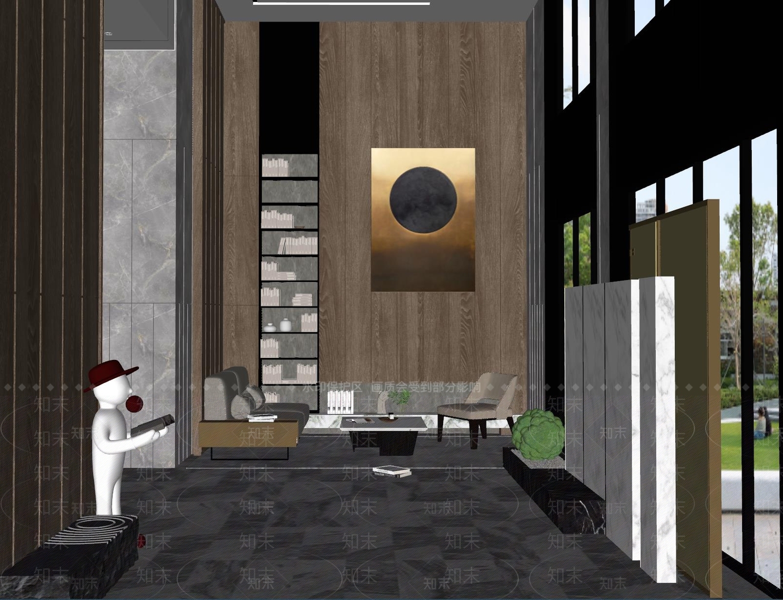 现代公司大堂SU模型下载【ID:1152202670】