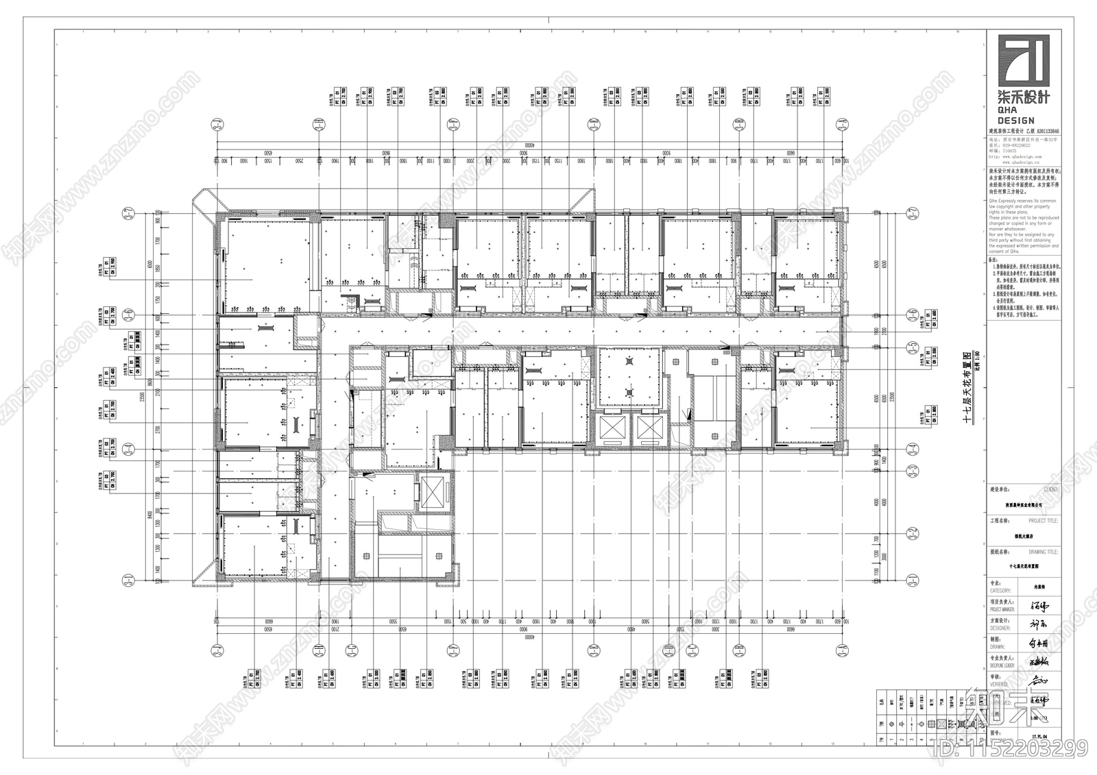 缤悦酒店17F客房cad施工图下载【ID:1152203299】