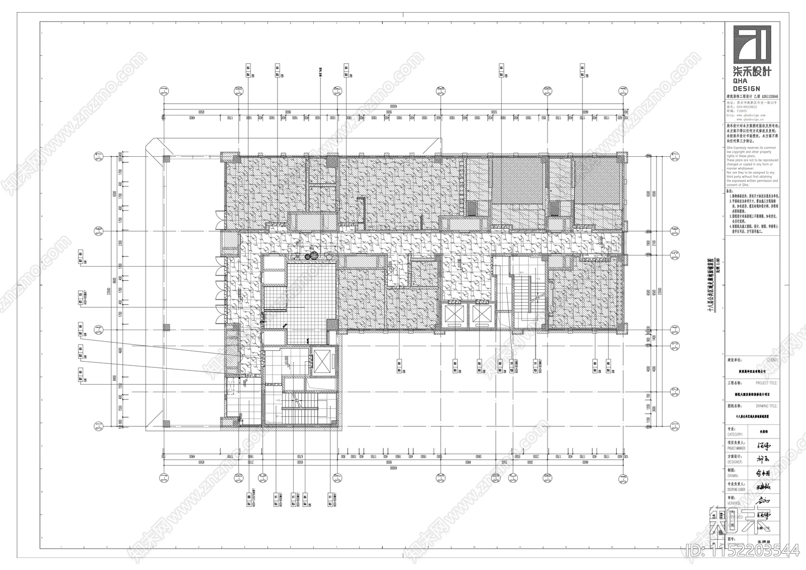 缤悦酒店18层客房兼休闲娱乐cad施工图下载【ID:1152203544】