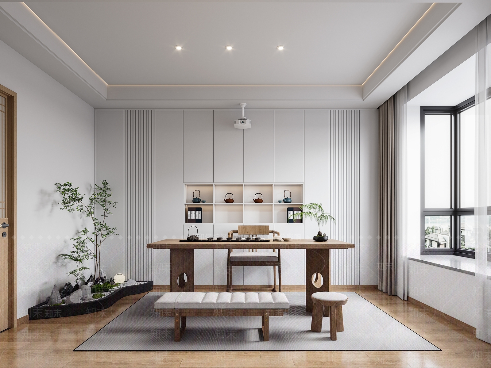 新中式茶室3D模型下载【ID:1152206395】