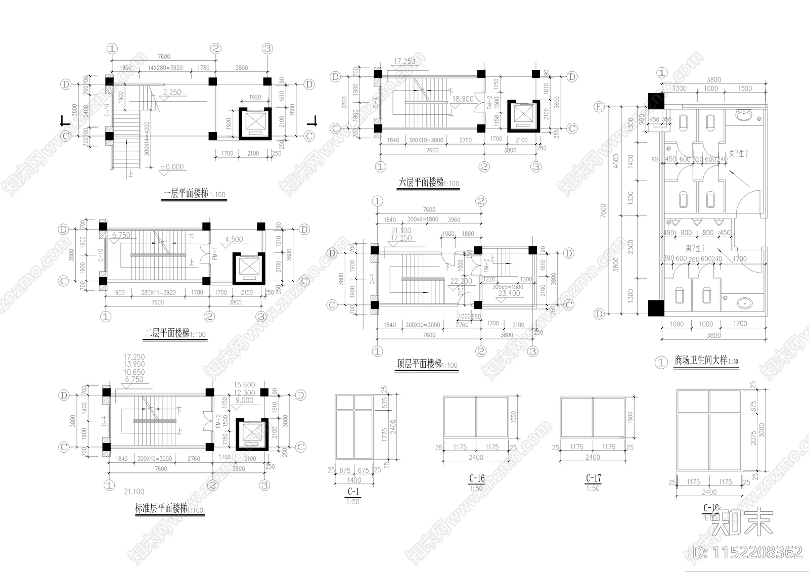 民宿建筑cad施工图下载【ID:1152208362】