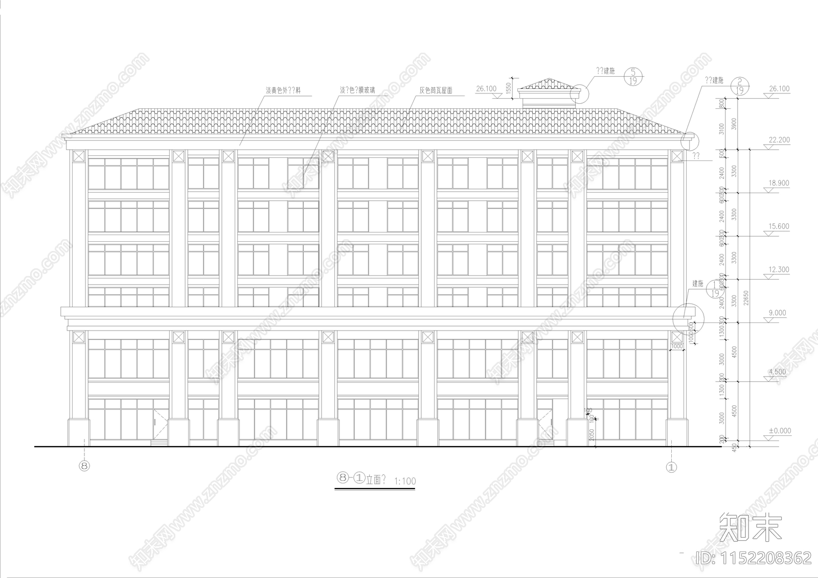 民宿建筑cad施工图下载【ID:1152208362】