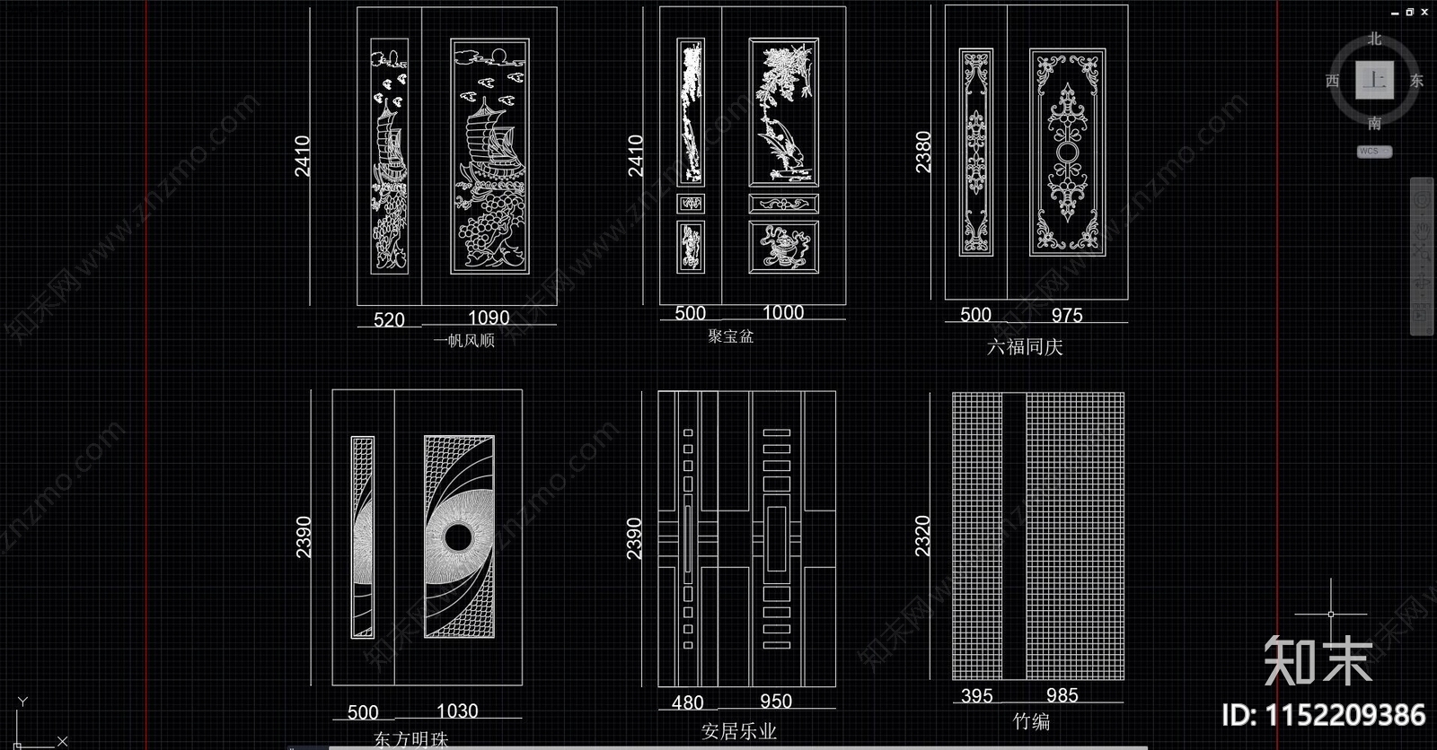 门图库cad施工图下载【ID:1152209386】