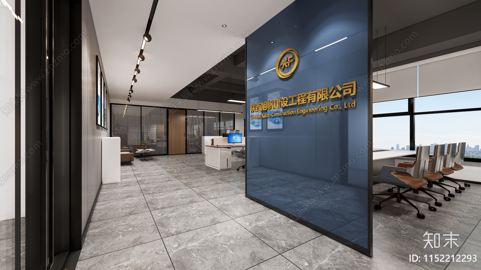 办公室室内cad施工图下载【ID:1152212293】