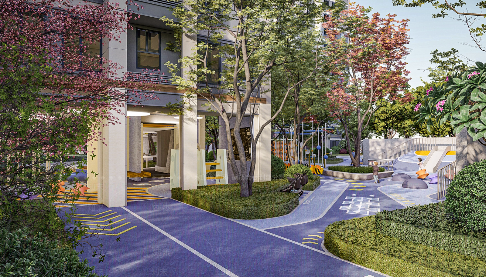 现代居住区中心景观SU模型下载【ID:1152214209】