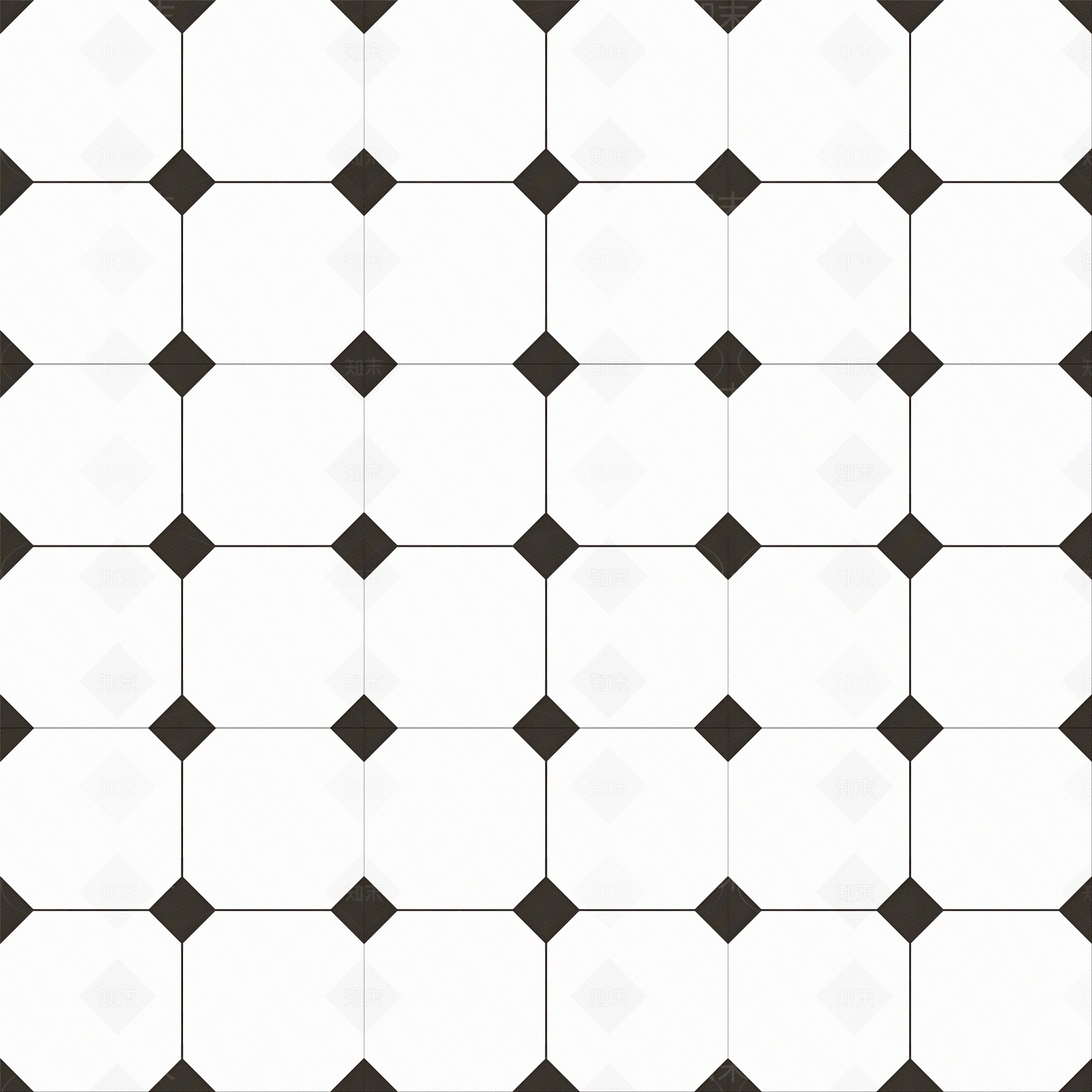 现代简约黑白拼花瓷砖贴图下载【ID:1152214667】