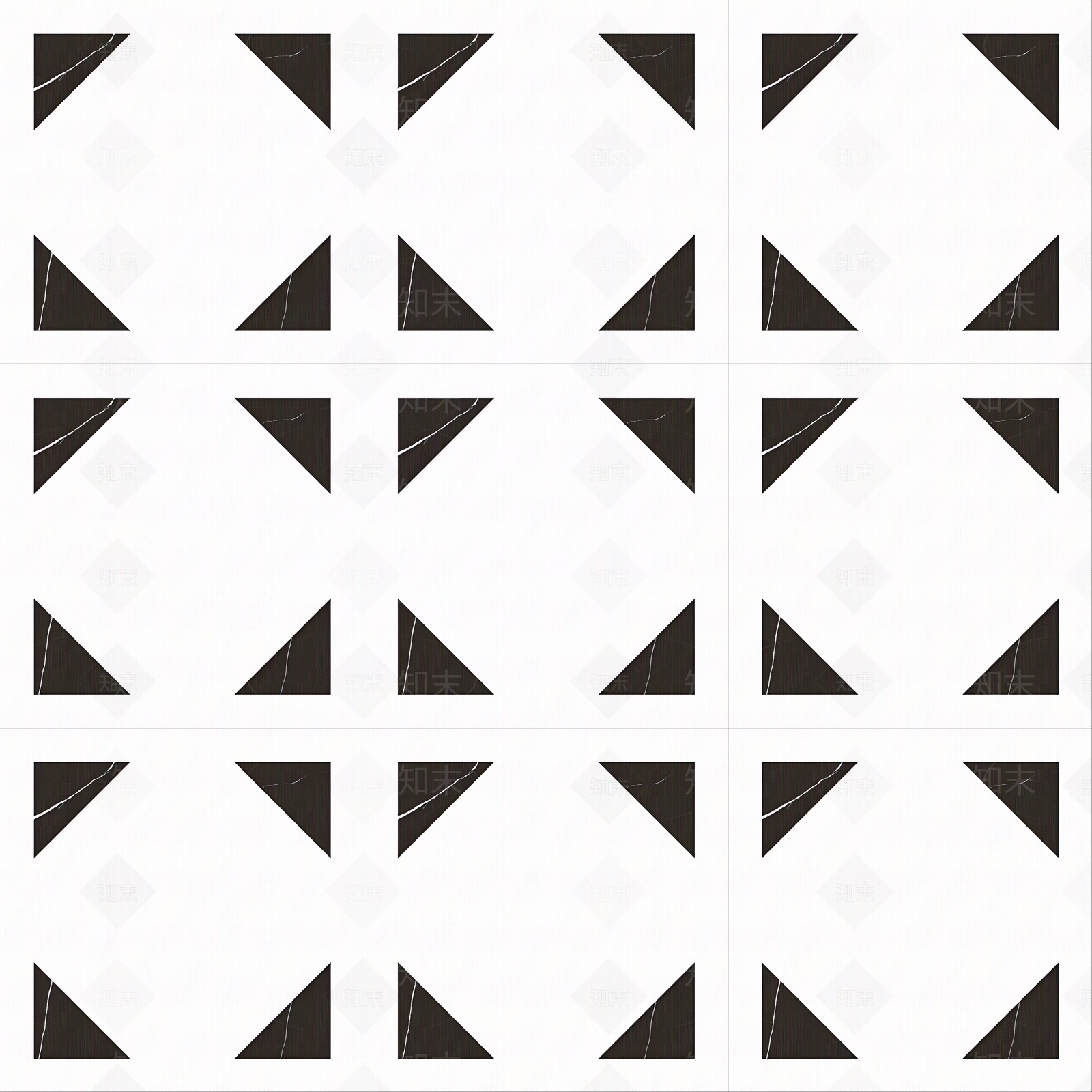 现代简约黑白拼花瓷砖贴图下载【ID:1152214759】