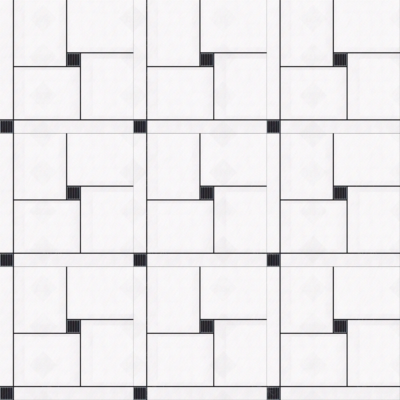 现代简约黑白拼花瓷砖贴图下载【ID:1152215188】