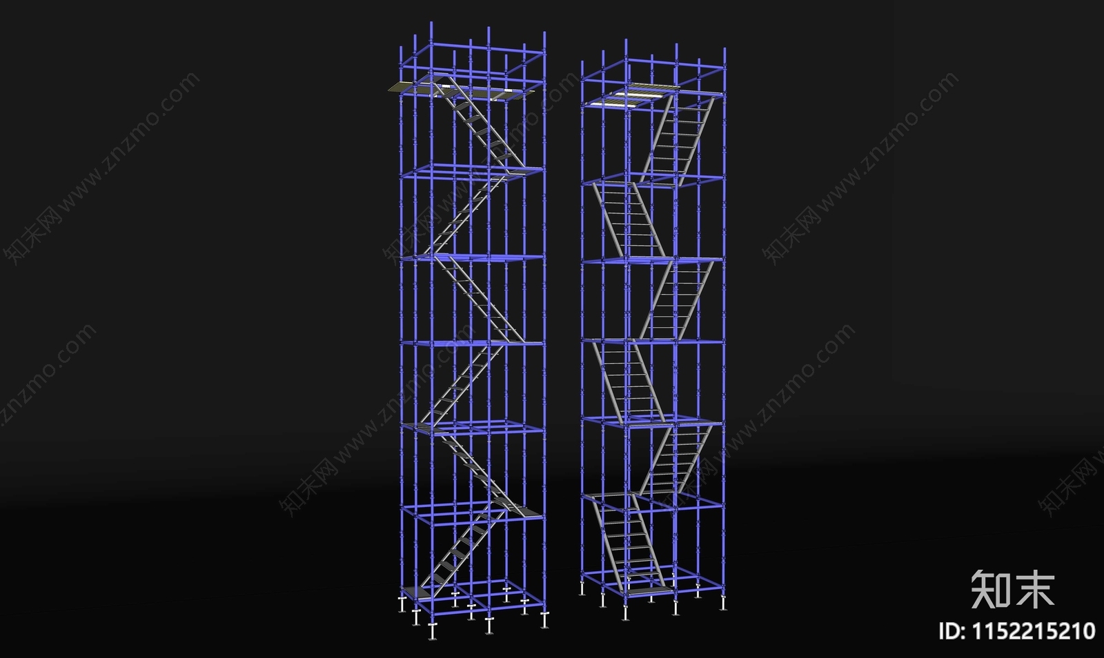 工业脚手架楼梯SU模型下载【ID:1152215210】