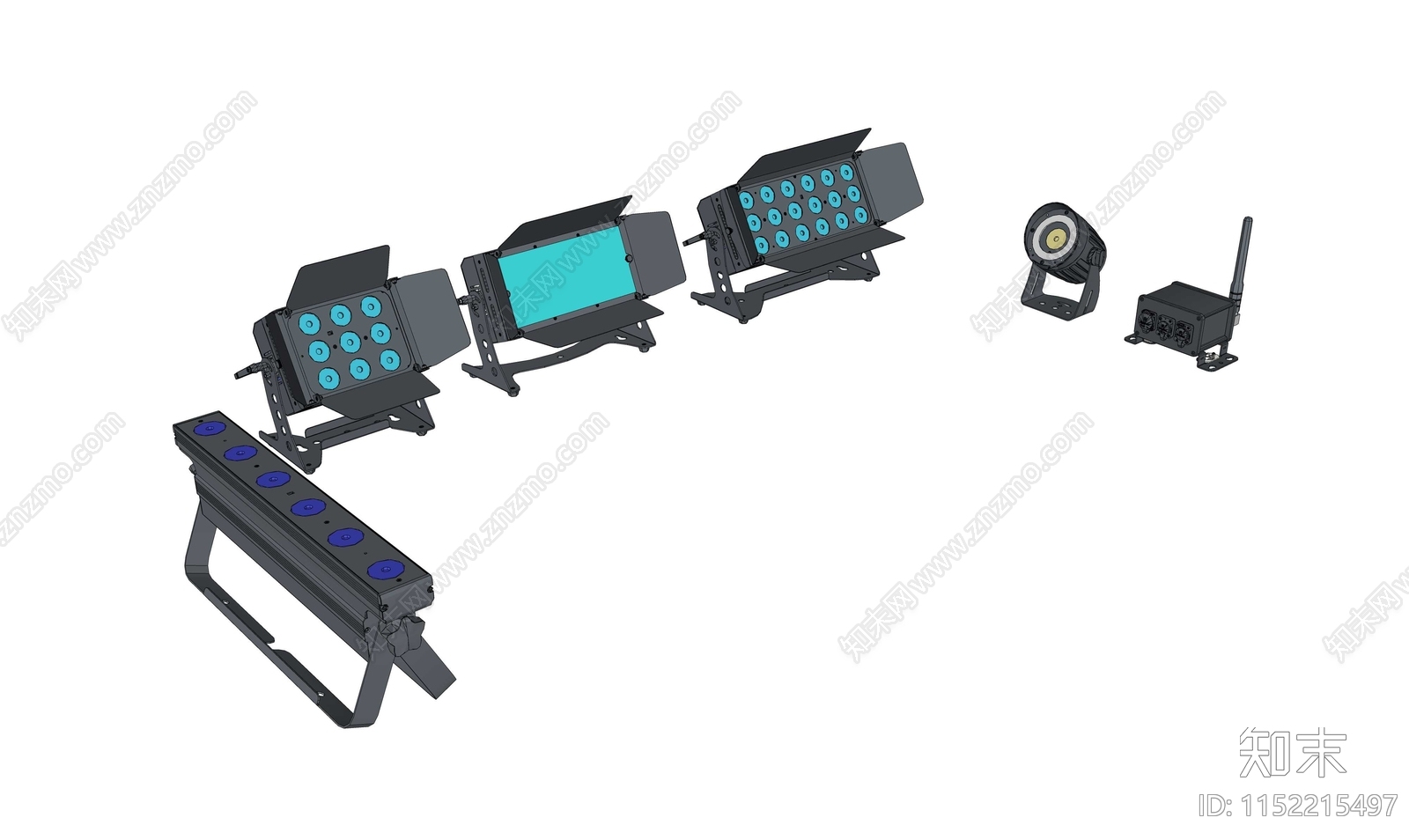 现代舞台投光灯SU模型下载【ID:1152215497】
