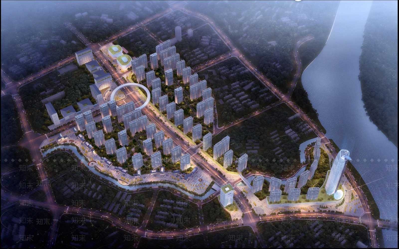 现代鸟瞰图3D模型下载【ID:1152219270】