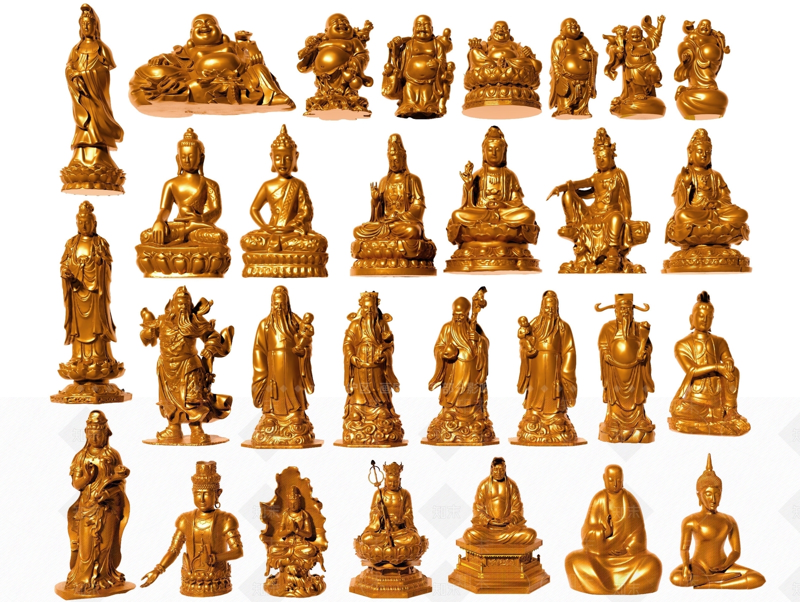 中式佛像雕塑摆件3D模型下载【ID:1152263350】