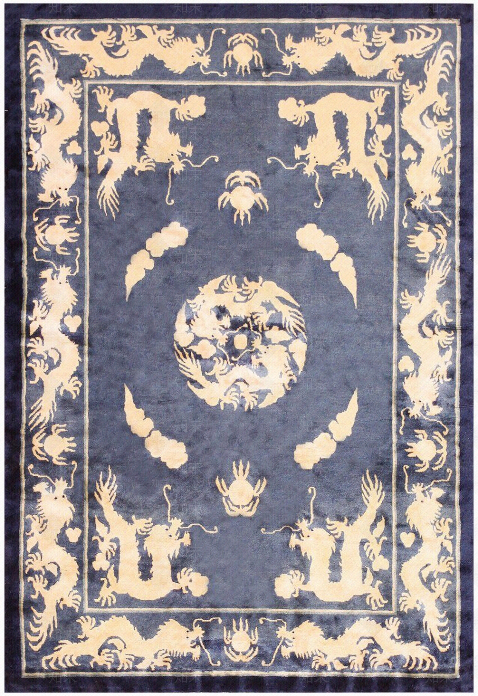 新中式古典古宅图案地毯贴图下载【ID:1152220424】