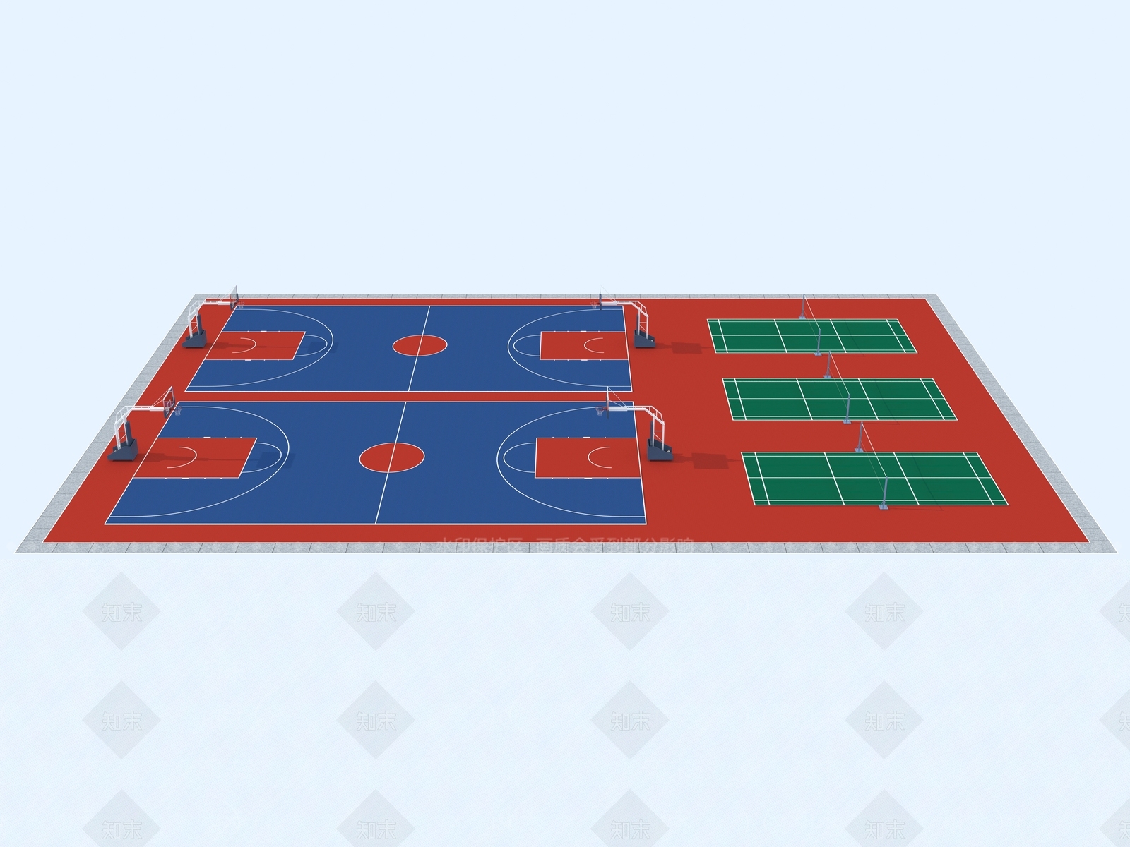 现代篮球场3D模型下载【ID:1152220859】