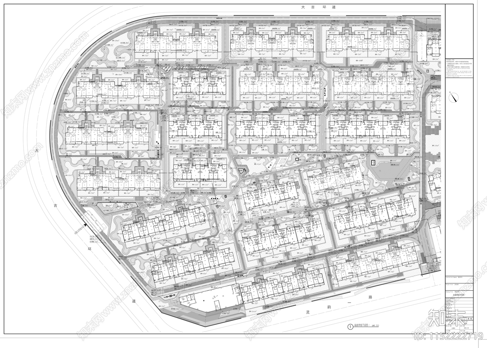 西安某居住区绿化景观平面cad施工图下载【ID:1152222719】