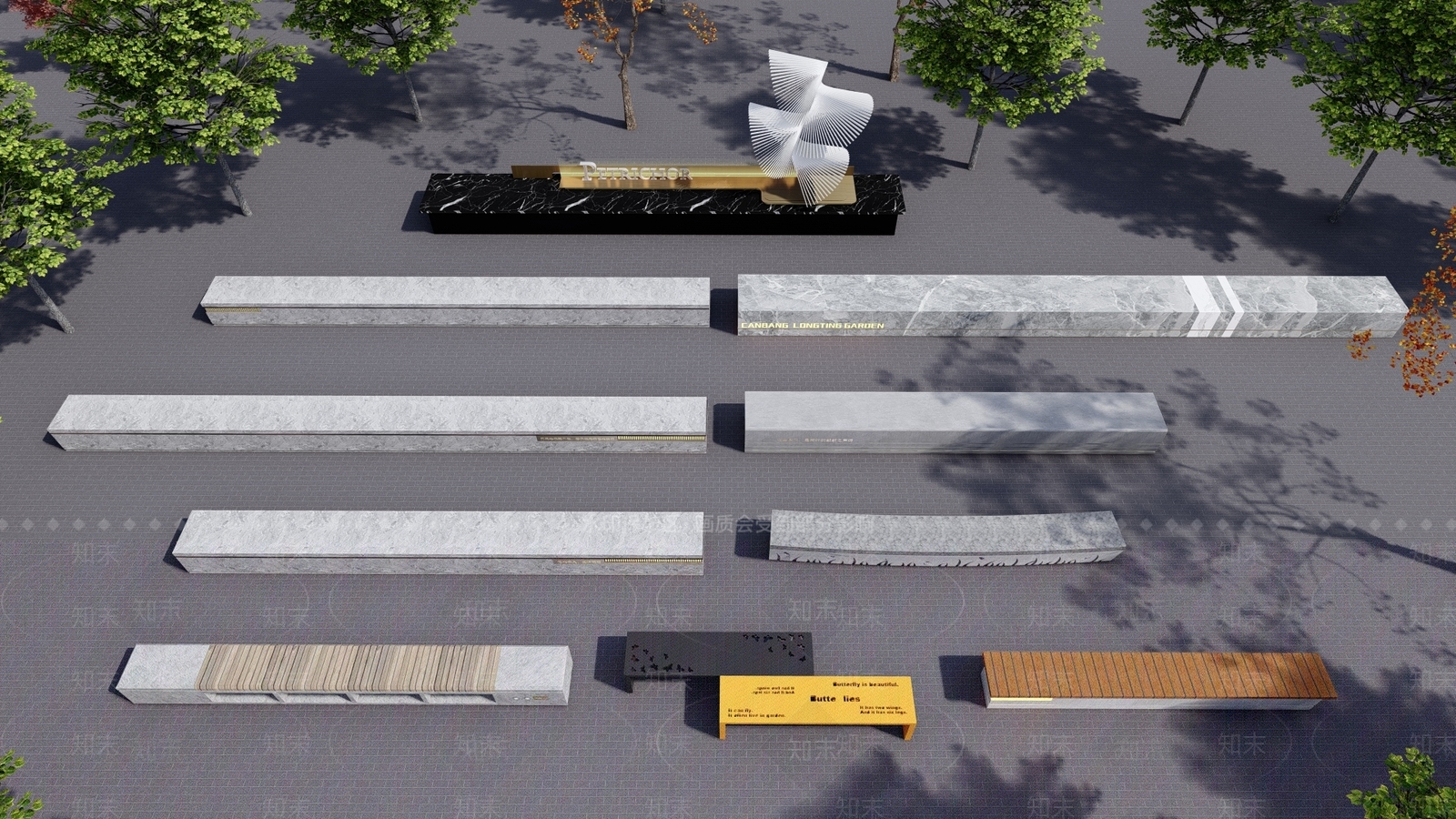现代景观座椅SU模型下载【ID:1152222583】