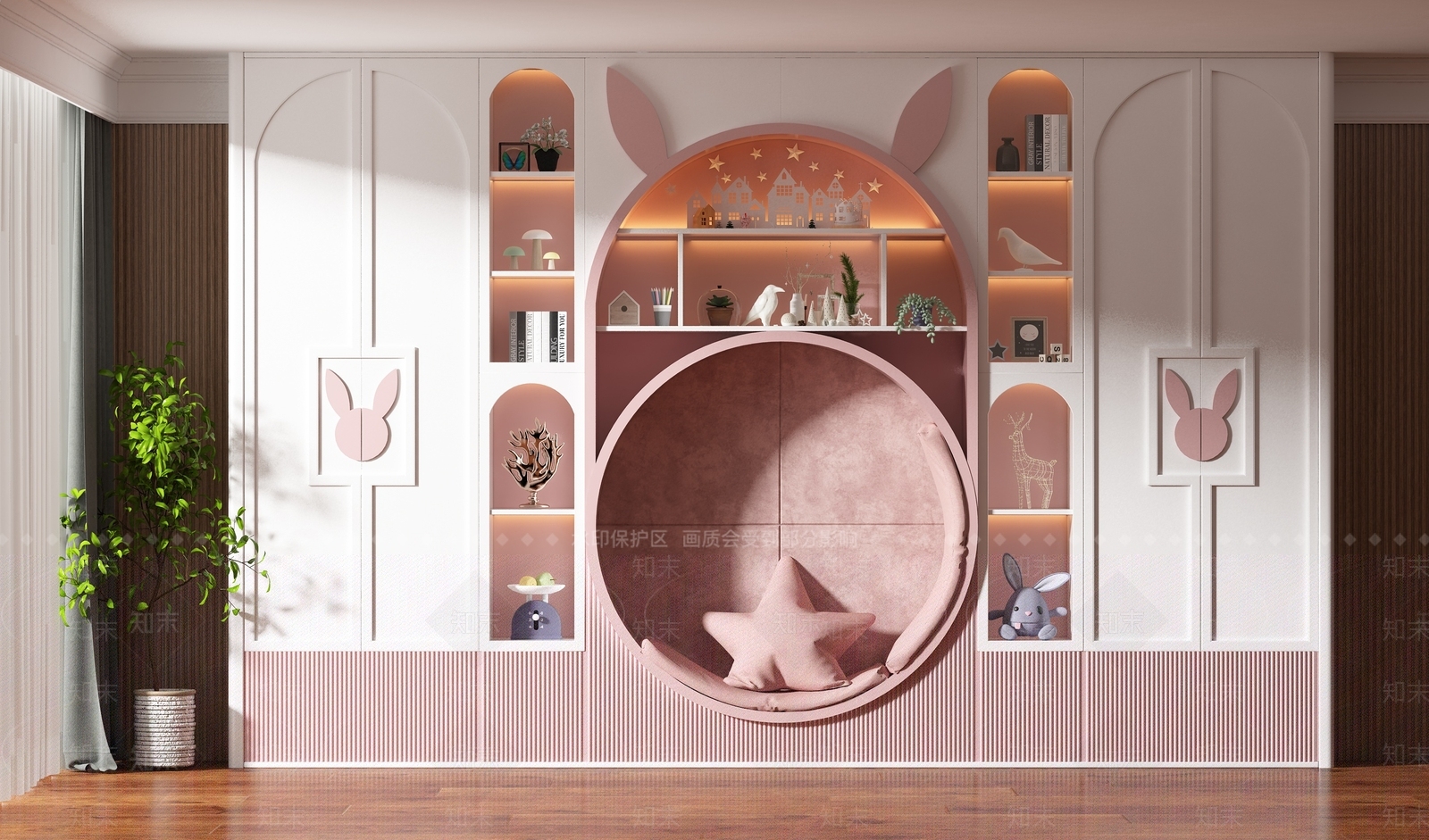 现代儿童房衣柜3D模型下载【ID:1152223324】