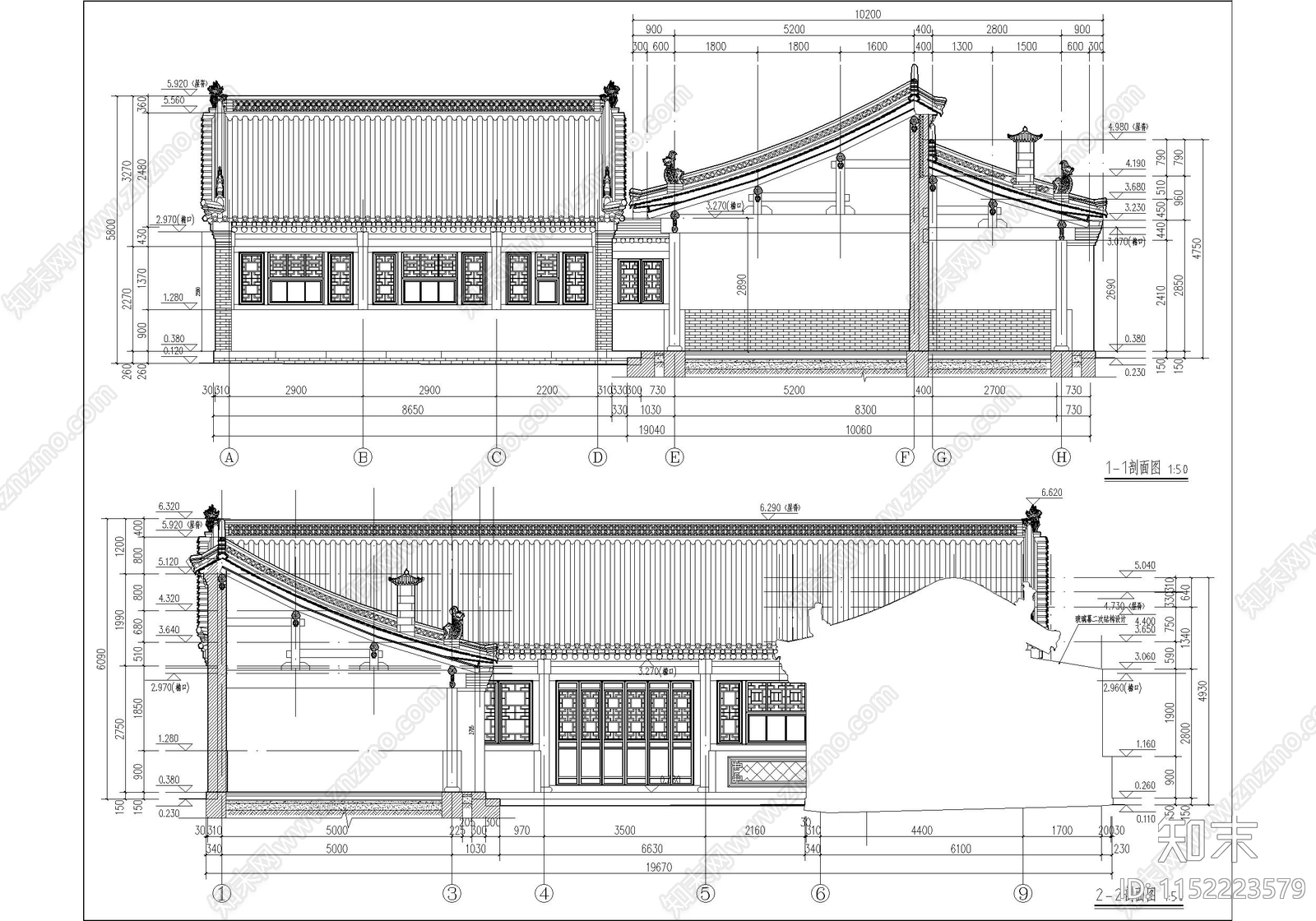 自建房建筑cad施工图下载【ID:1152223579】