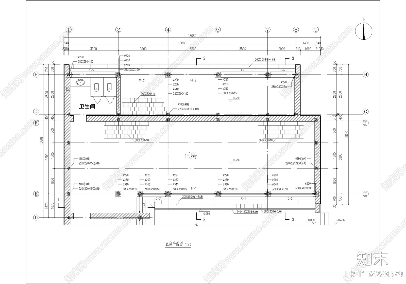 自建房建筑cad施工图下载【ID:1152223579】