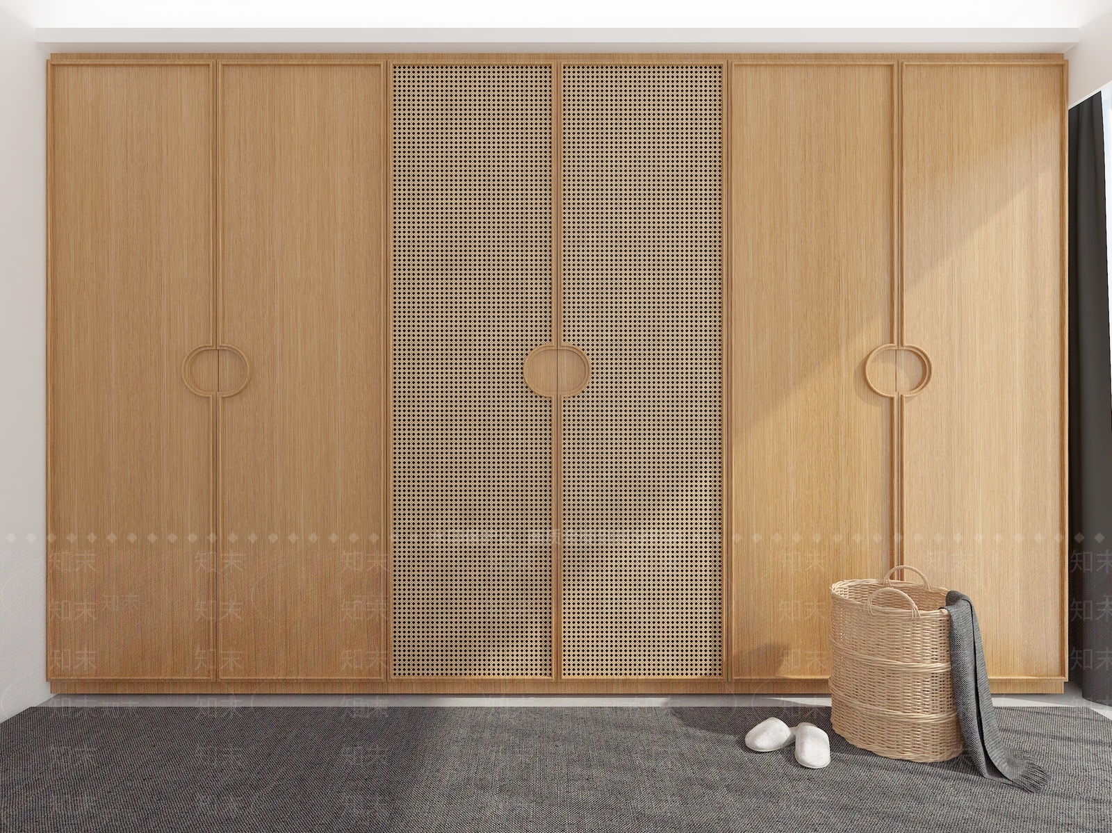 日式衣柜定制3D模型下载【ID:1152224539】